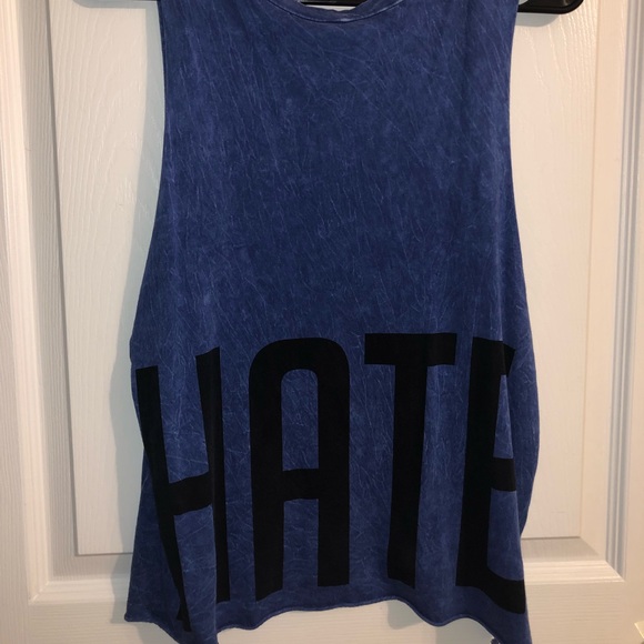 Love-Hate blue muscle tank - Picture 4 of 5